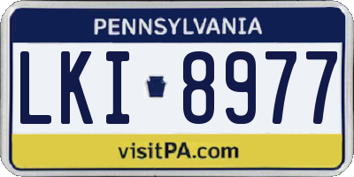 PA license plate LKI8977