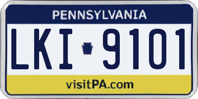 PA license plate LKI9101