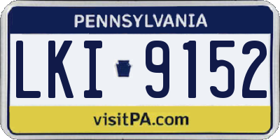 PA license plate LKI9152