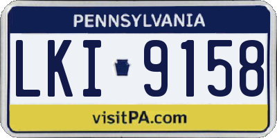 PA license plate LKI9158