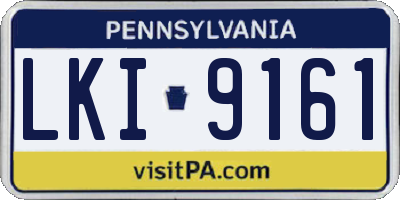 PA license plate LKI9161