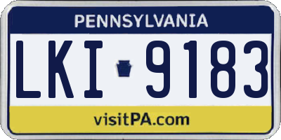 PA license plate LKI9183
