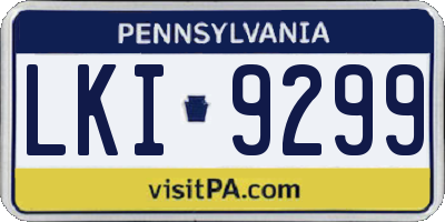 PA license plate LKI9299