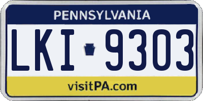 PA license plate LKI9303