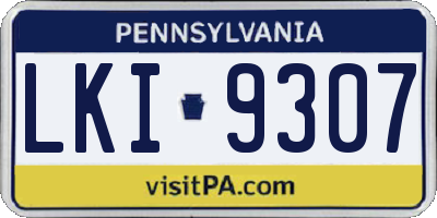 PA license plate LKI9307