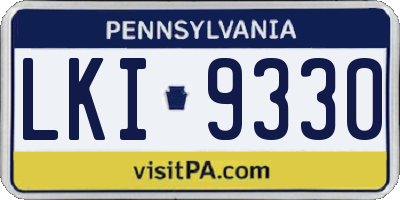 PA license plate LKI9330