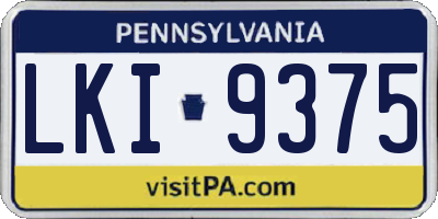 PA license plate LKI9375