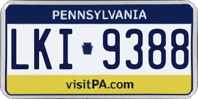 PA license plate LKI9388