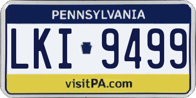 PA license plate LKI9499