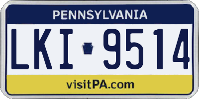 PA license plate LKI9514