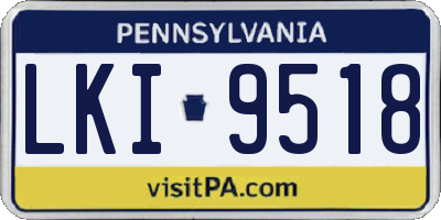 PA license plate LKI9518