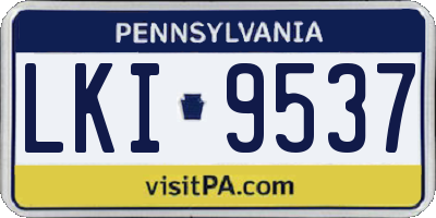 PA license plate LKI9537