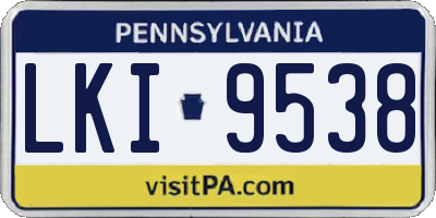 PA license plate LKI9538