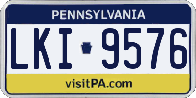 PA license plate LKI9576