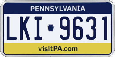 PA license plate LKI9631