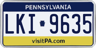 PA license plate LKI9635