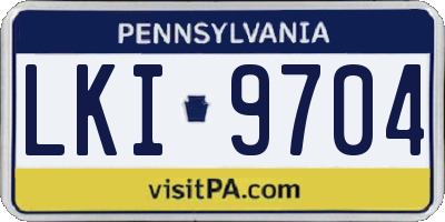 PA license plate LKI9704