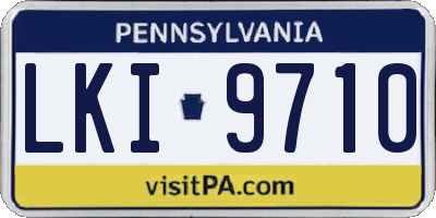 PA license plate LKI9710