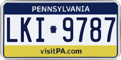 PA license plate LKI9787