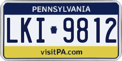 PA license plate LKI9812