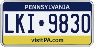 PA license plate LKI9830