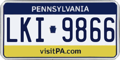 PA license plate LKI9866