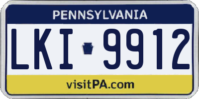 PA license plate LKI9912