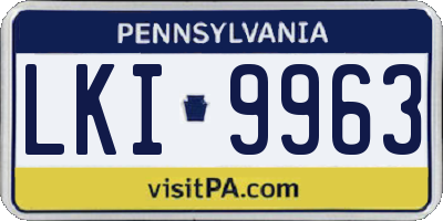 PA license plate LKI9963