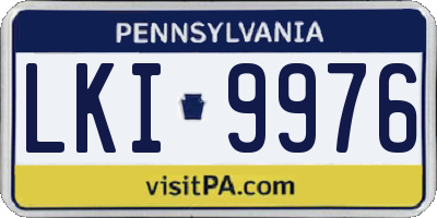 PA license plate LKI9976