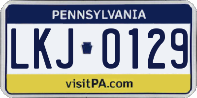 PA license plate LKJ0129