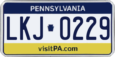 PA license plate LKJ0229