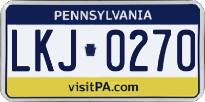 PA license plate LKJ0270