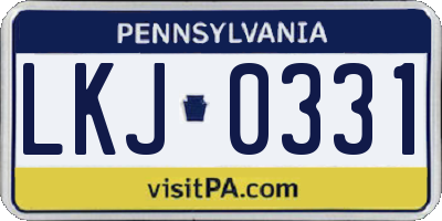 PA license plate LKJ0331