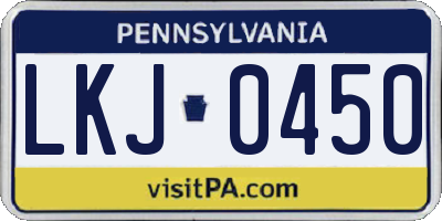 PA license plate LKJ0450