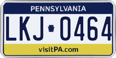 PA license plate LKJ0464