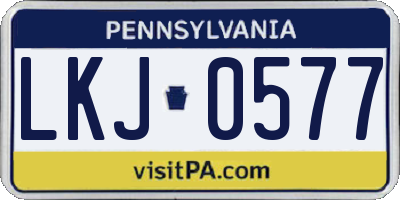 PA license plate LKJ0577