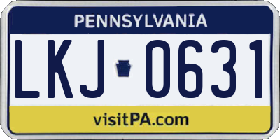 PA license plate LKJ0631