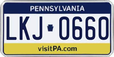 PA license plate LKJ0660