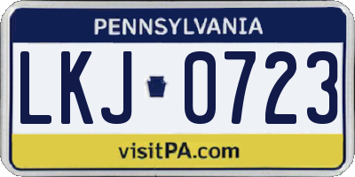 PA license plate LKJ0723