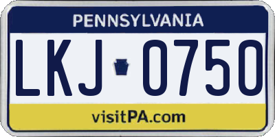 PA license plate LKJ0750