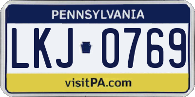 PA license plate LKJ0769