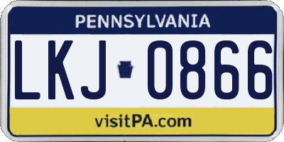 PA license plate LKJ0866