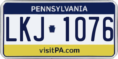 PA license plate LKJ1076