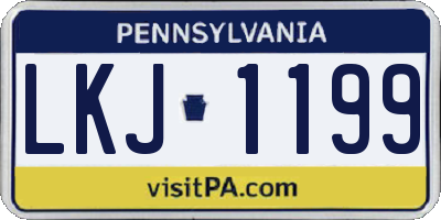 PA license plate LKJ1199