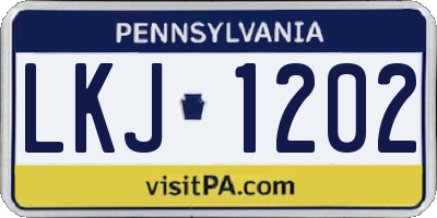 PA license plate LKJ1202