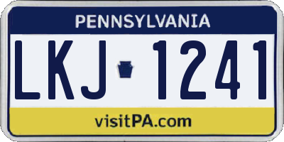 PA license plate LKJ1241