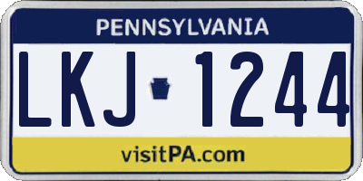 PA license plate LKJ1244