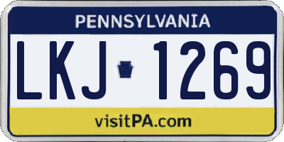 PA license plate LKJ1269
