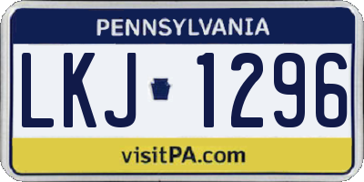 PA license plate LKJ1296