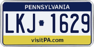 PA license plate LKJ1629